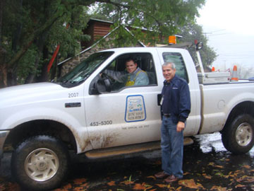 This IRWD vehicle, shown at the site of the Williams Canyon flooding in December 2010, is equipped with the telematics device.